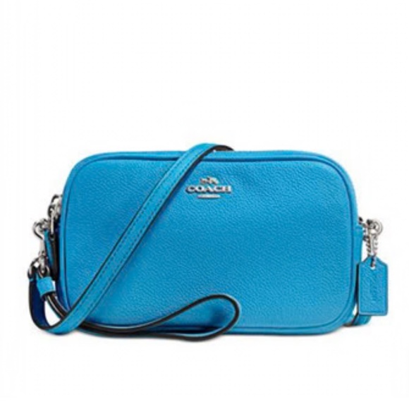 CoachSadie Vibrant Blue Leather Crossbody Bag Excellent